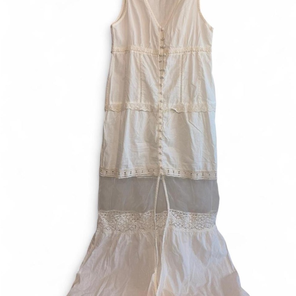 Forever 21 White/Natural Boho Beach Dress - Cover Up / Size S